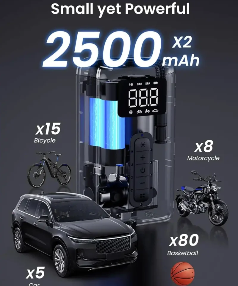 پمپ باد یوگرین UGREEN Portable Electric Air Pump 150PSI CD259 13 CD259 5