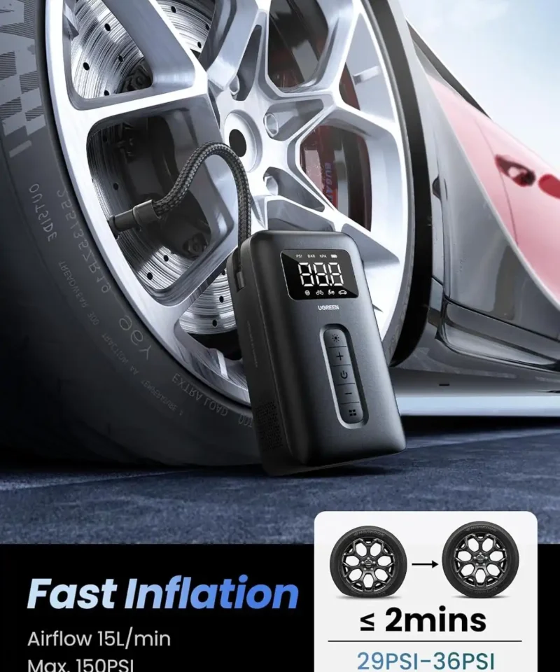 پمپ باد یوگرین UGREEN Portable Electric Air Pump 150PSI CD259 17 CD259 9