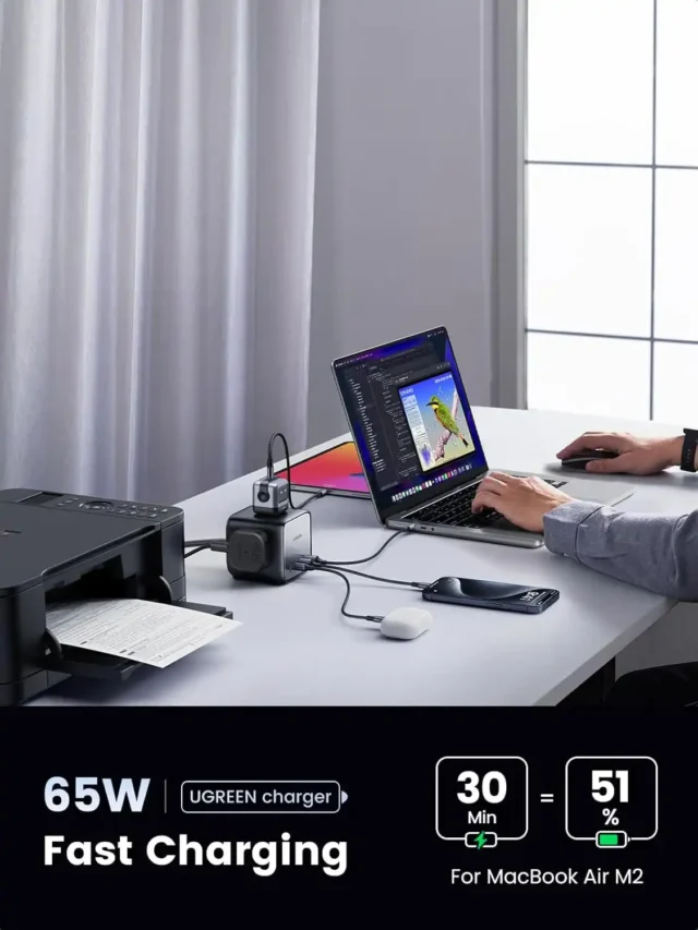 شارژر رومیزی یوگرین UGREEN 65W USB-C Charging Station CD268 UK - Image 3