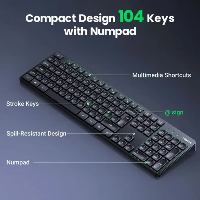 کیبورد بی سیم یوگرین Ugreen Wireless Keyboard KU004 - Image 9
