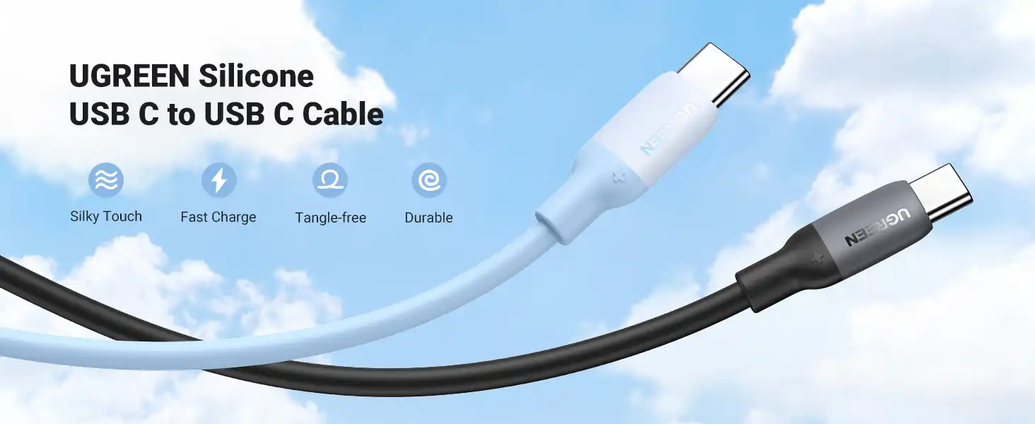 کابل یوگرین UGREEN USB C to USB C Silicone Cable US563